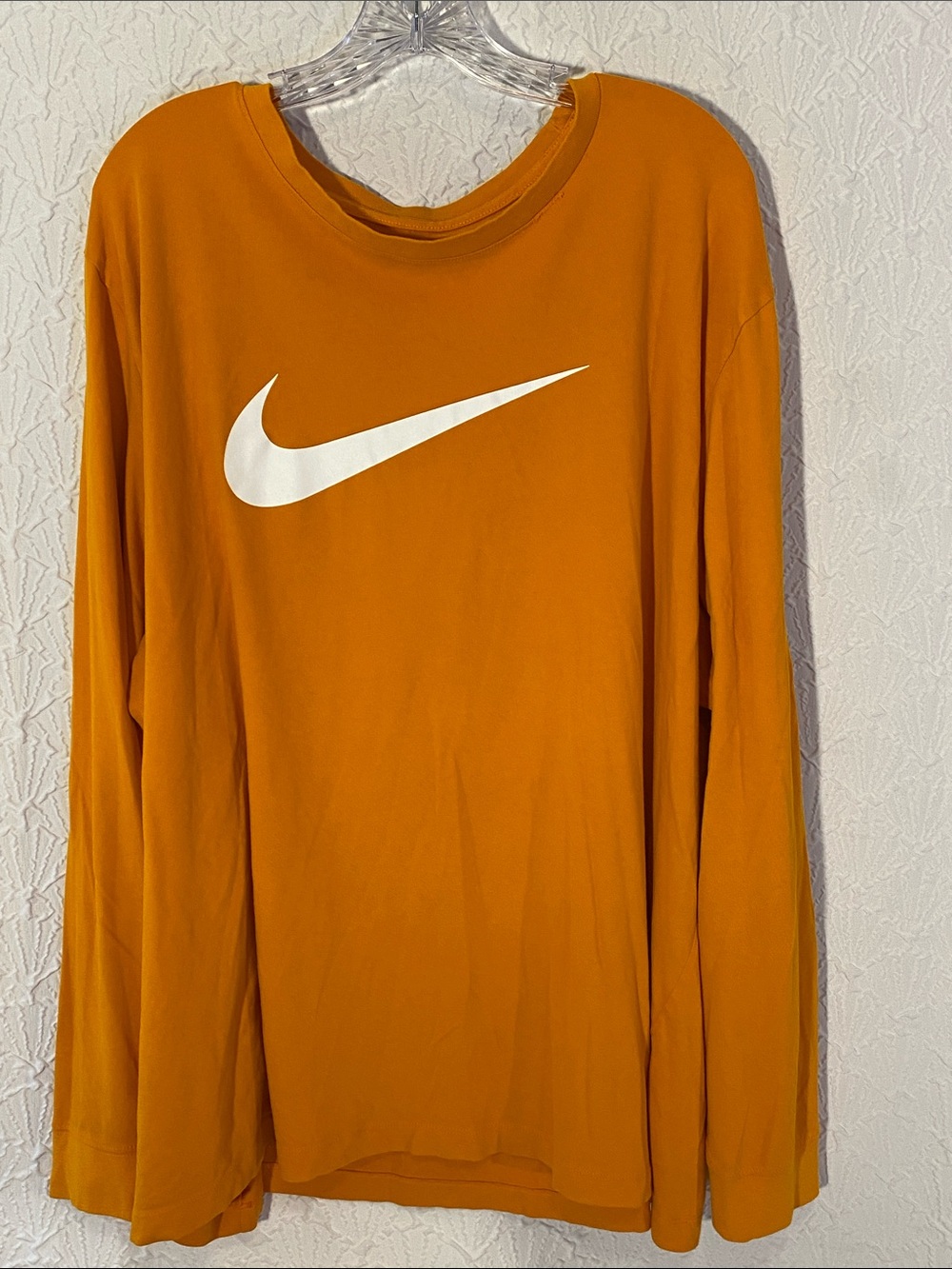 Nike Orange Long-Sleeve Shirt with White Swoosh 4X
